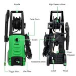 3500PSI Electric Pressure Washer, 1800W 2.6 GPM Portable Electric Power Washer with 4 Nozzles - Image 10